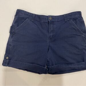 Carhartt Women's Navy Cotton Ripstop Roll-Cuff Shorts